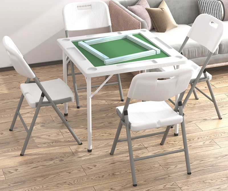 Mahjong table, foldable dining table, household multifunctional small chess and card table, simple hand rub