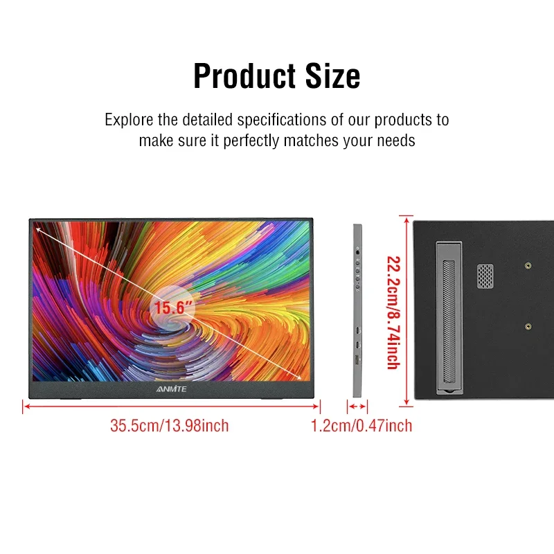 Anmite 15.6 インチタッチポータブルモニター 1080P HDR IPS ゲーム
