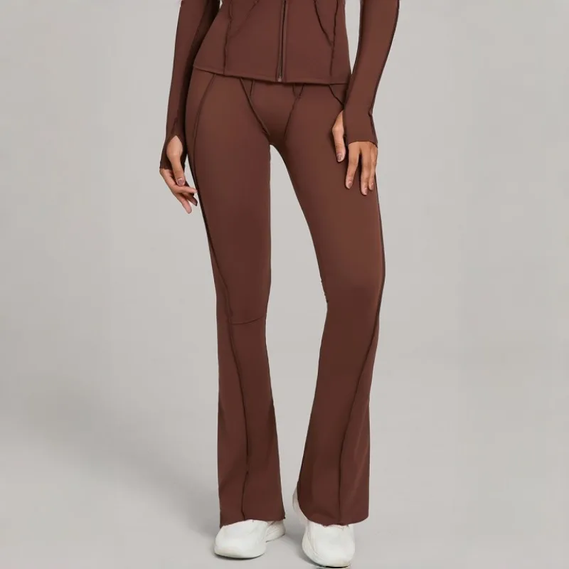 

Women's Wide Leg Yoga Clothes Slim Fit and Slimming High Waist and Hip Lifting Sports Bell Bottoms Casual Dance Fitness Pants