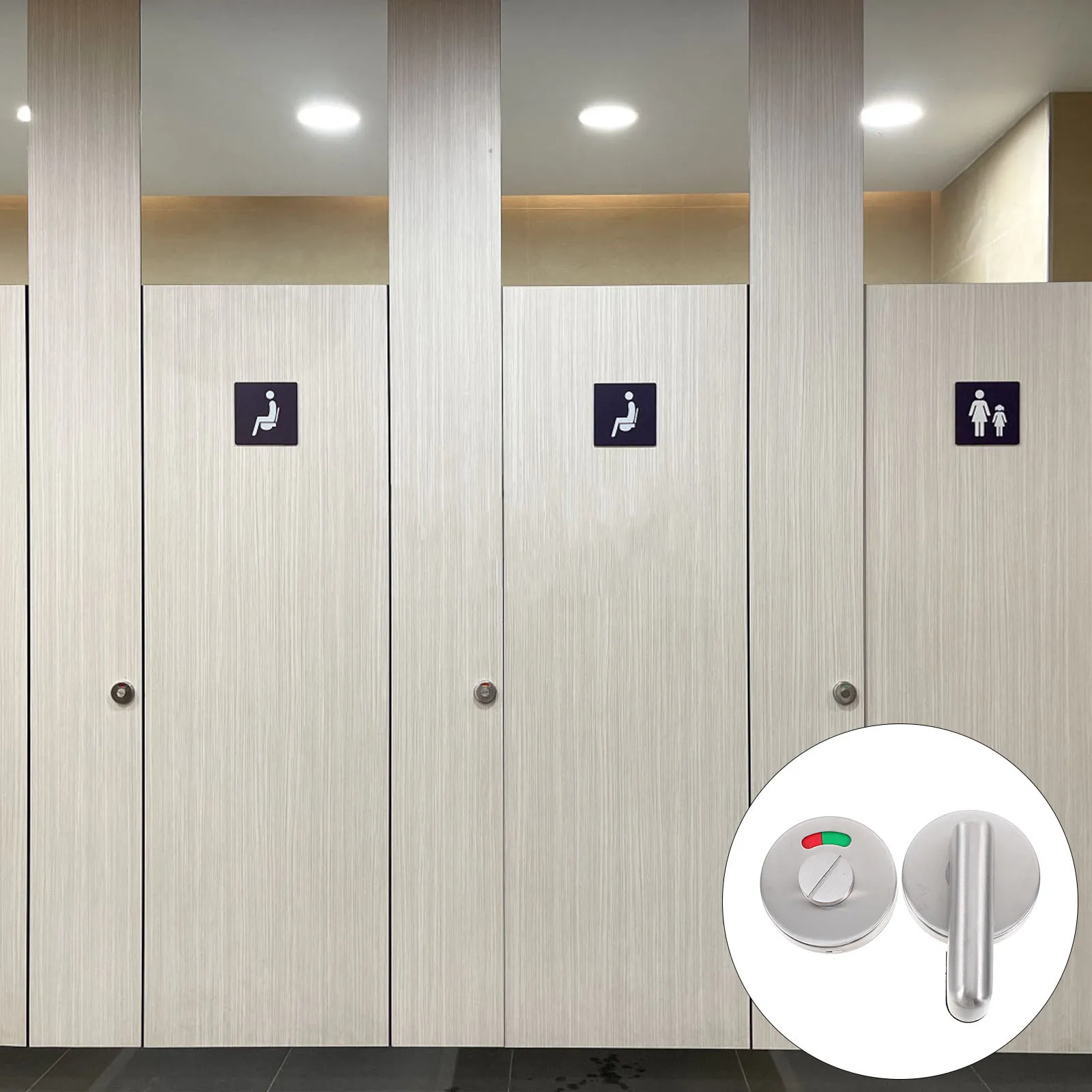 

Bathroom Door Lock Zinc Alloy Red Green Indicator Keyless Privacy Bolt For Public Restrooms Rvs Shower Toilet Hardware