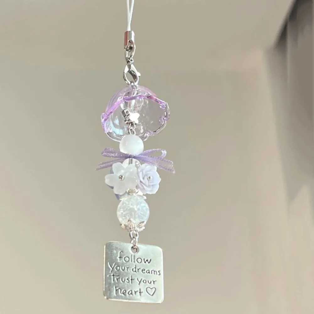 Star Wishing Bottle Wind Chime Pendant Phone Straps Couple Gifts Transparent Keychain Anti-Loss Bag Decorative