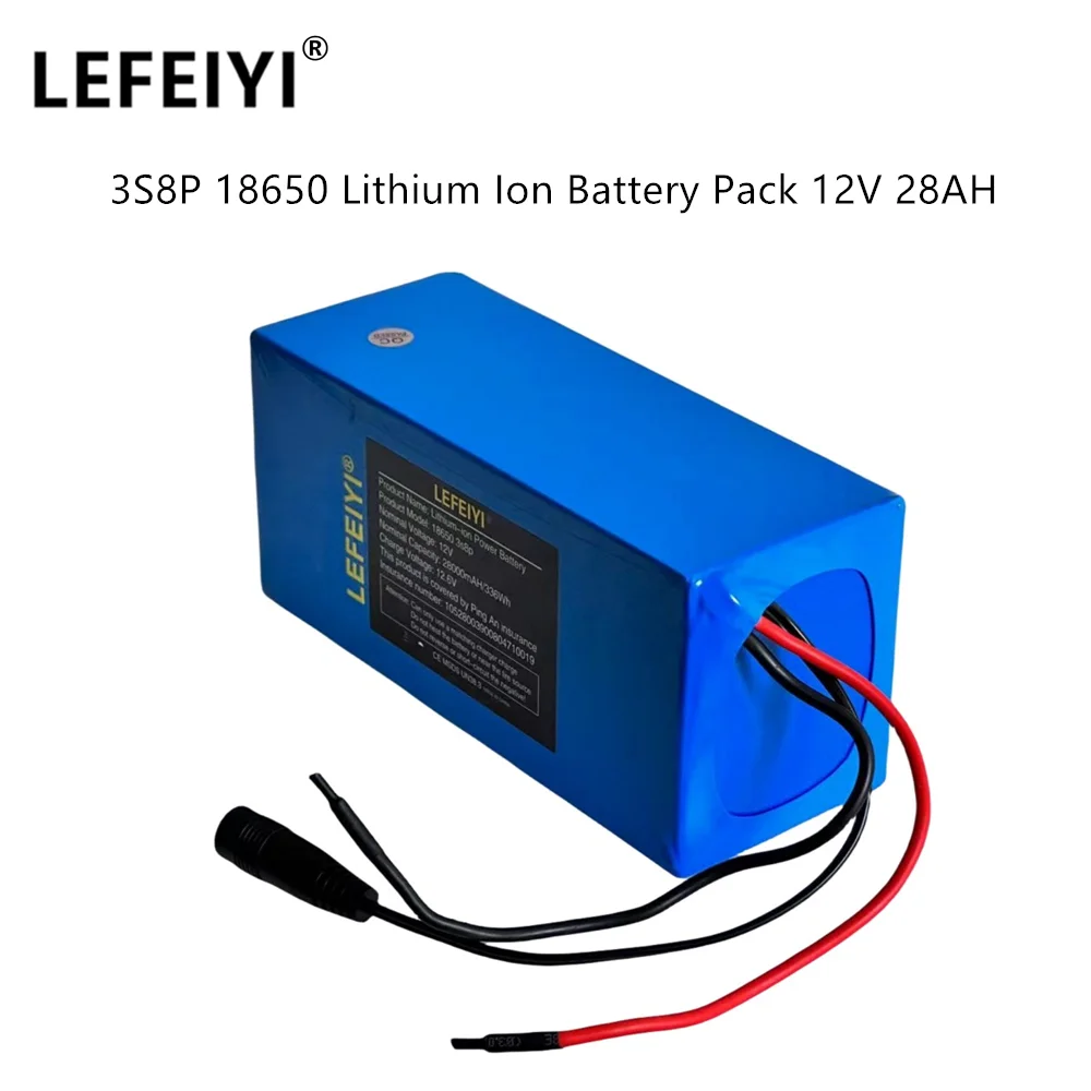 

3s8p 12V 28Ah 18650 Li-ion DC12.6V Large Capacity Rechargeable Battery With BMS For Golf Carts Etc