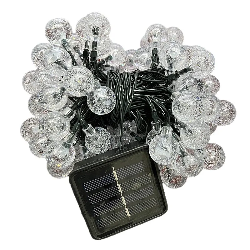 مصابيح الحديقة الشمسية Garlocht في الهواء الطلق، 50LED 7M/24Ft 8 أوضاع، مصابيح كروية كريستالية مقاومة للماء، إضاءة ديكور للمنزل وعيد الميلاد #6