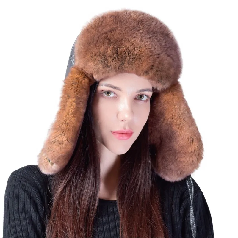 leather hat for men thickened old fur warm ear-protecting and cold-proof made of cotton