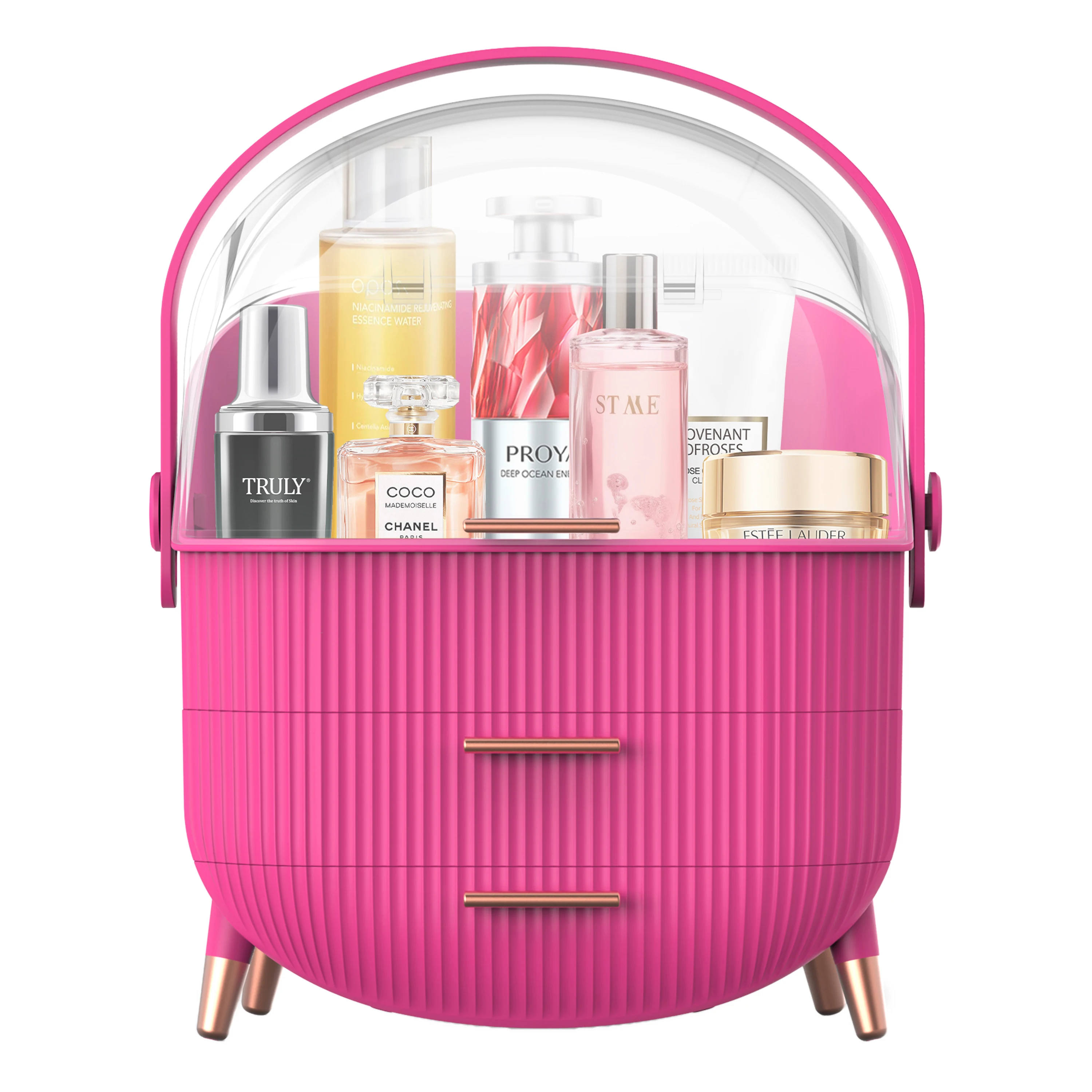 Compact Makeup Organizer - Spacious Storage for Eyeshadow, Skincare & More - Perfect for Bedrooms, Dorms, and Travel - Keeps Cos