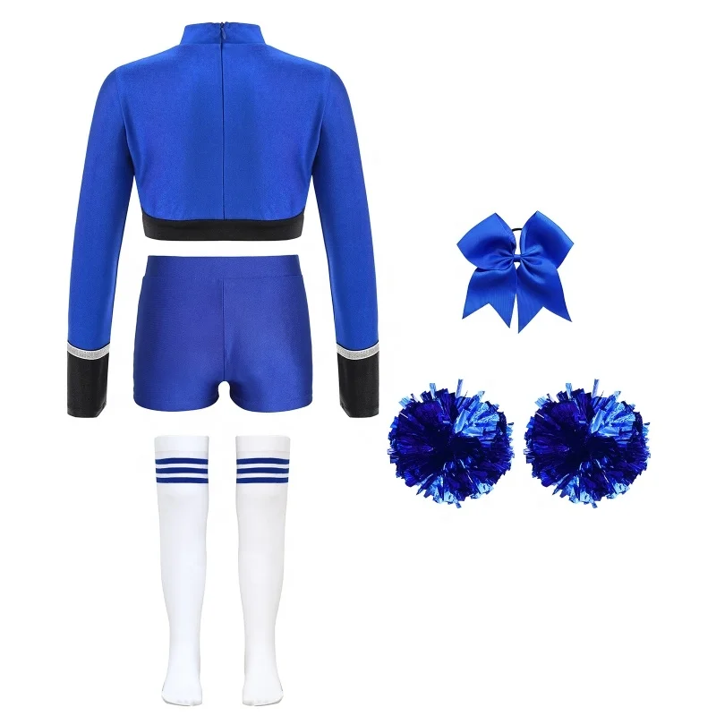 6～16歳向けカスタムチアリーディングユニフォーム、子供用パフォーマンスウェア、女の子用卸売高級長袖ユーススクールチアリーディングユニフォーム