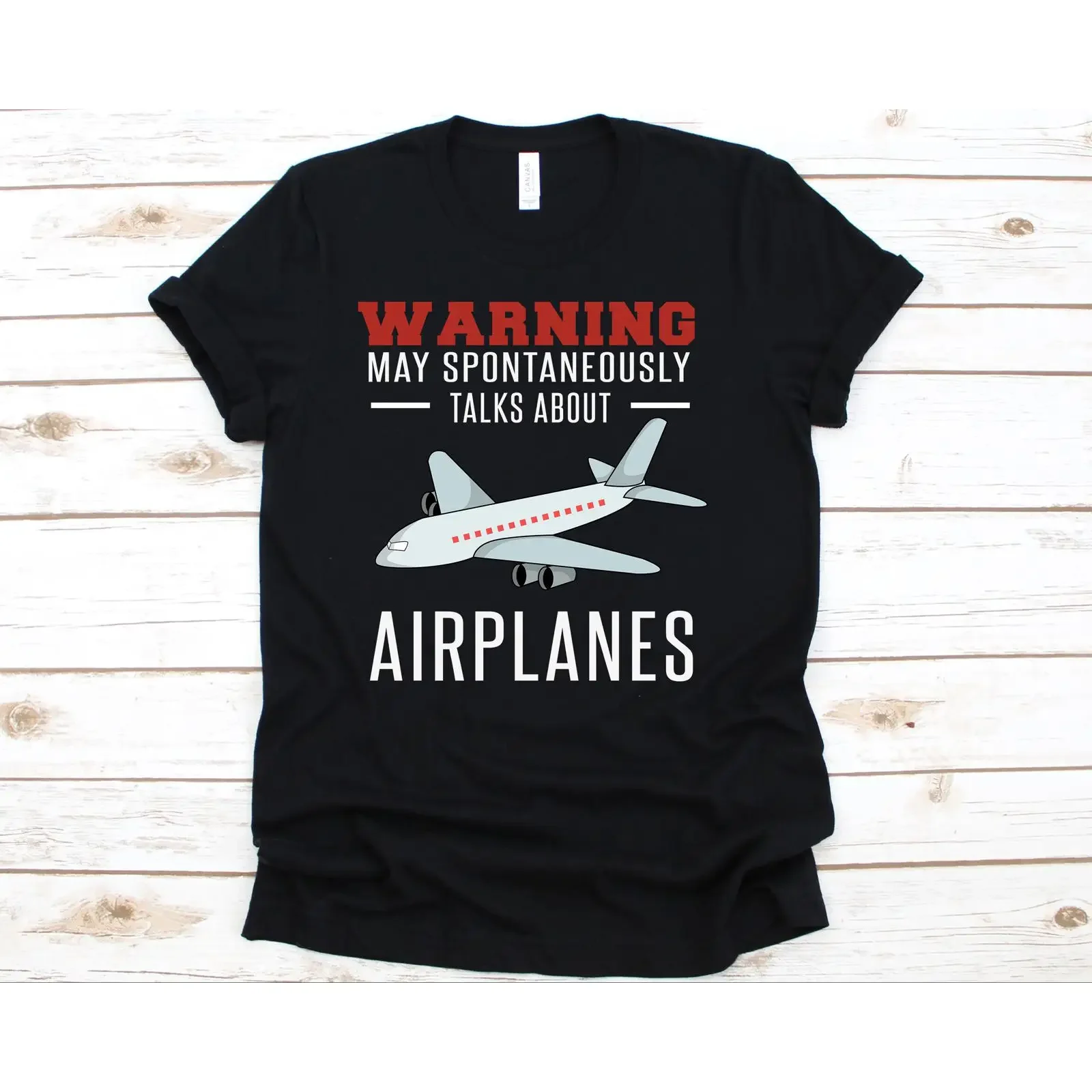Warning May Spontaneously Start Talking About Airplanes T Shirt Airplane Plane Pilot vintage Washed Stretched graphic