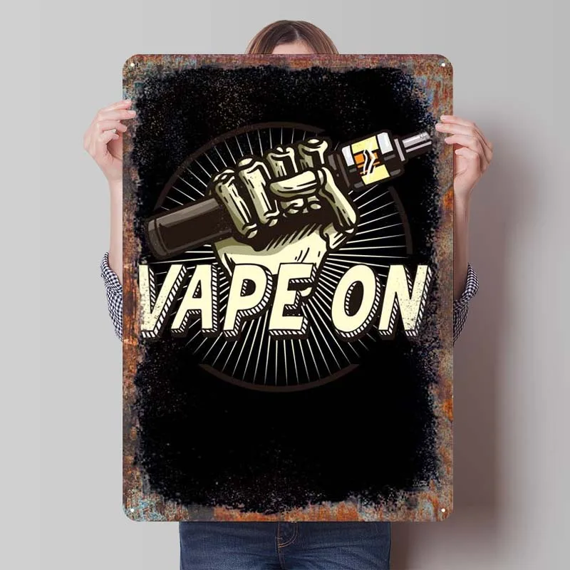 Cool Vape Electronic Vaper Rusty Metal Poster Tinplate Sign Elf Bar Decor Man Cave Metal Sign for Wall Art Decoration Retro Home