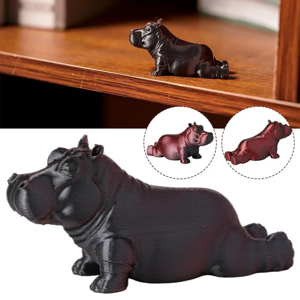 Estátua de Hipopótamo Mestre do Yoga, Figurinha de Resina Artesanal, Estátua de Yoga de Hipopótamo, Mini Ornamentos de Hipopótamo