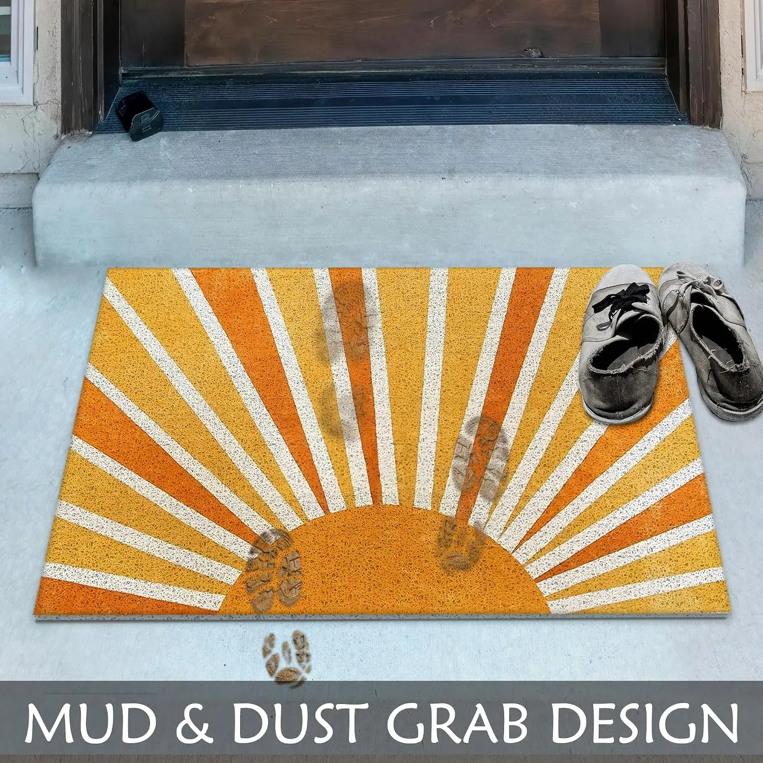 Rainbow Doormat Welcome Boho Colorful Mat Easy to Clean Small Door Mat Entrance Entry Home Door Rug Indoor Outside WashableRug