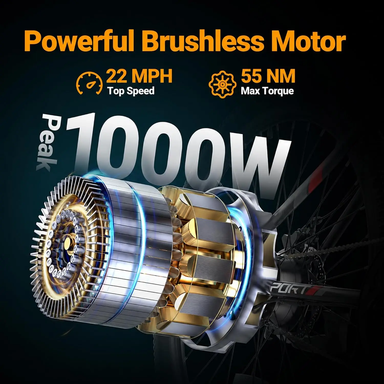 26 Inch 1000W Peak Electric Bike Mountain Bicycle E-Bike for Adults Off-Road Cycling 48V Battery, Customized