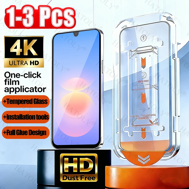 1/2/3PCS Screen Protector For Samsung Galaxy A18 4G Tempered Glass For Samsung Galaxy A18 Full Glue Easy Install Protective Film