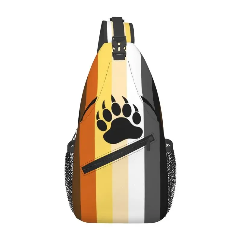 Personalizado animal urso pata sling saco masculino moda ombro crossbody peito mochila viajando daypack