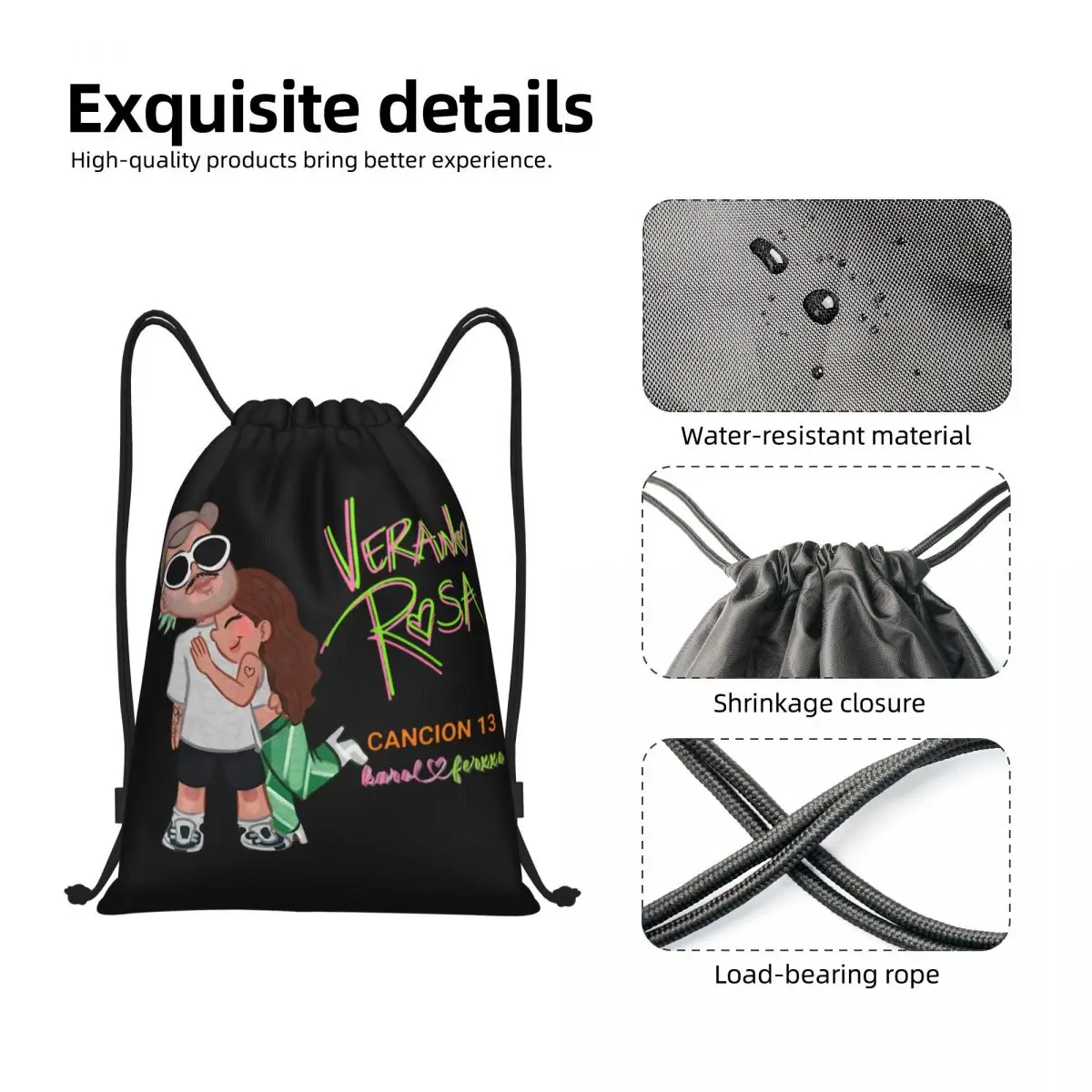 Karol G Tropicoqueta Album Latina Kordelzug Rucksack Sport Sporttasche String Sackpack für Yoga
