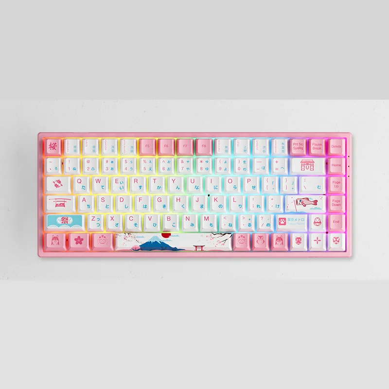 Imagem -05 - Akko-quiet Dual Mode Teclado Mecânico 3084 Bluetooth Office Game E-sports 68-key Eixo Cereja Presente Personalizado