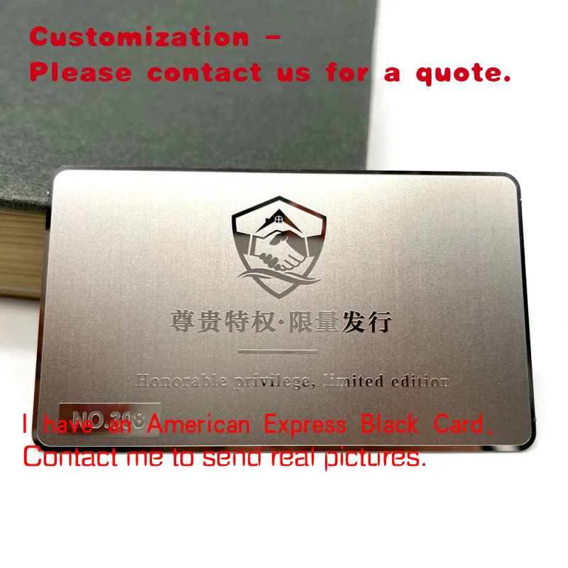 

custom.Custom Printing Stainless Steel Business Card Silver Mirror Metal Warranty Card