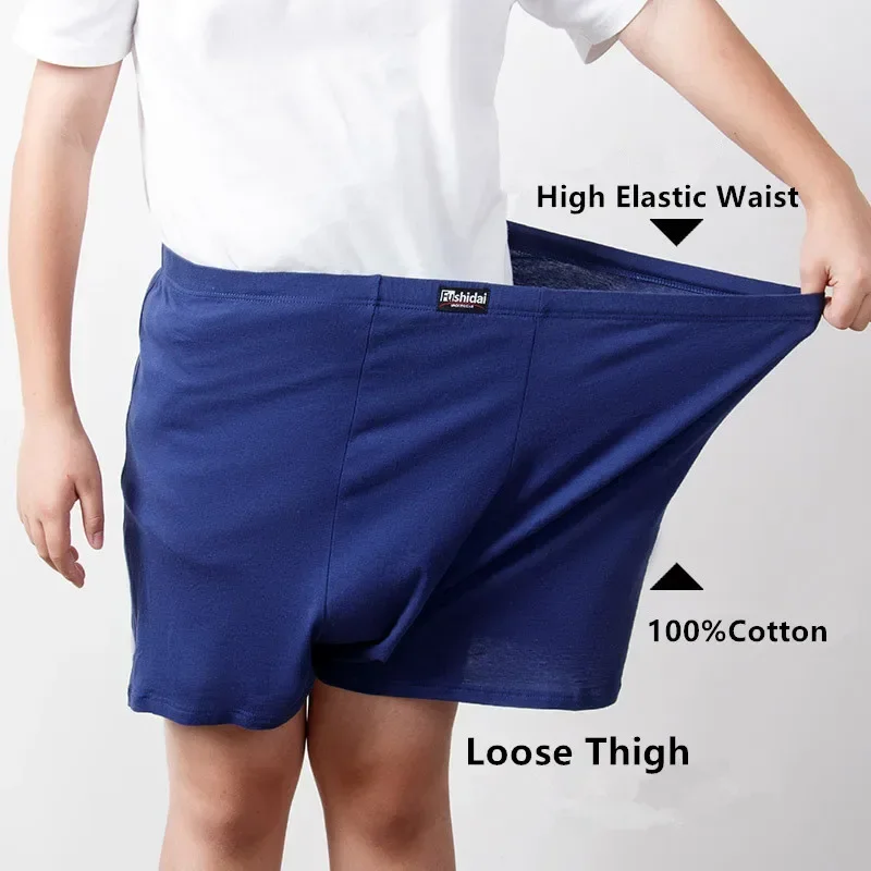 10XL 8XL 5XL Plus Size Pure Cotton High Waist Boxers Men Underwear Breathable Male Panties Oversized Dad Loose Pantie Underpants