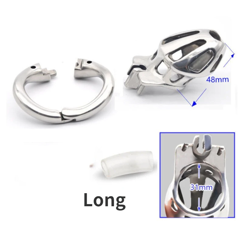 New Stainless Steel Openable Ring Design Cock Cage Male Chastity Device Metal Penis Ring Vent Hole Chastity Belt Sex Toy For Man