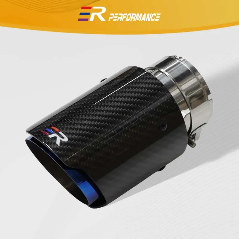 

1 Piece ER performance Black Carbon Fiber Exhaust Tips Tail End Pipe Universal Car Nozzle For Universal Modified Muffler