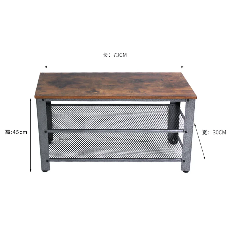 industrial wind European creative multifunctional household door shoe stool shoe rack stainless steel iron mesh shoe rack spot.