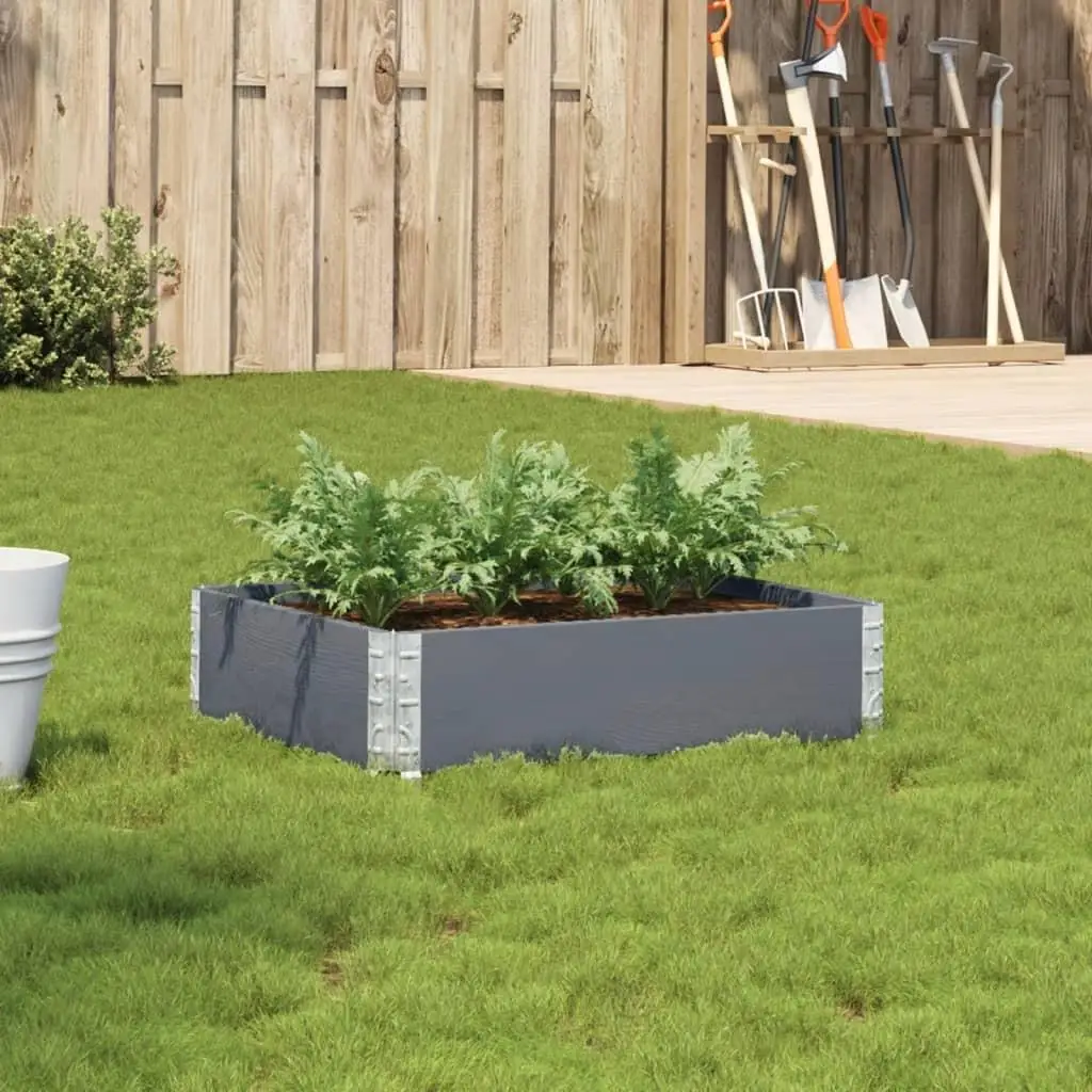 

Garden Planter Medium Foldable Grey Solid Pine Wood