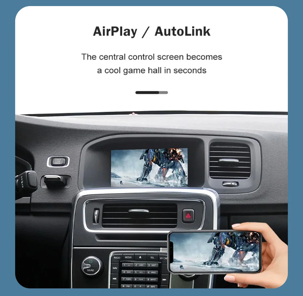 AUTOABC Neues kabelloses Carplay Android Auto Modul für Volvo S60 XC60 V60 V40 2015-2018 Mirror Cast AirPlay Unterstützung für Kameras – Detail 6