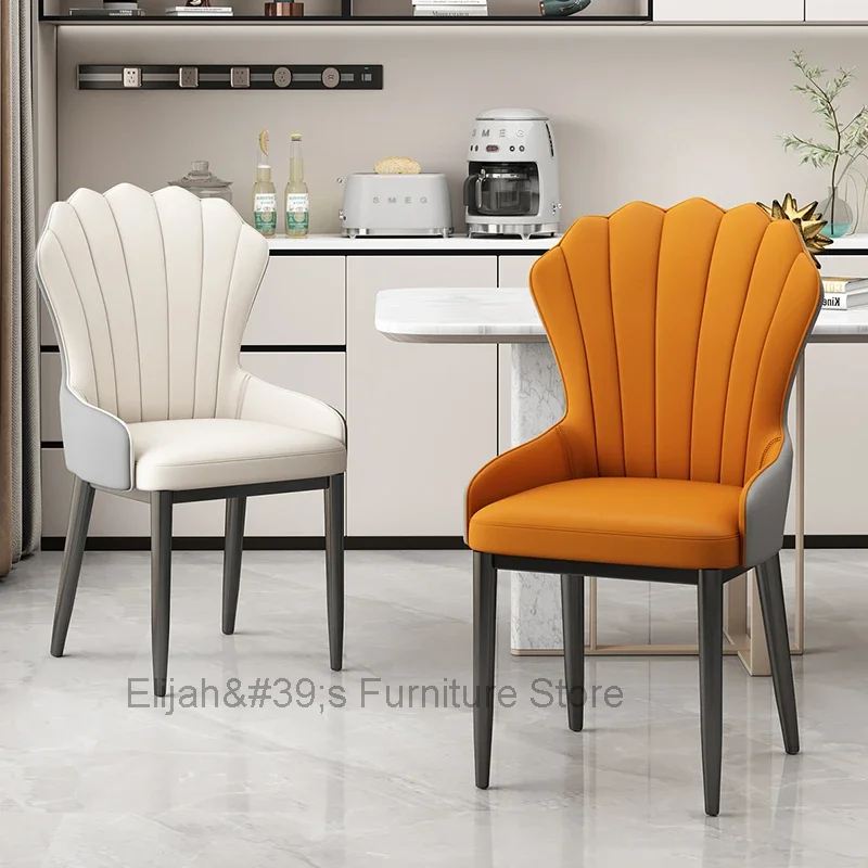 Vintage Yellow Dining Chairs Modern Luxury Nordic European White Chair Linen Beautiful Cadeiras De Jantar Exquisite Furniture