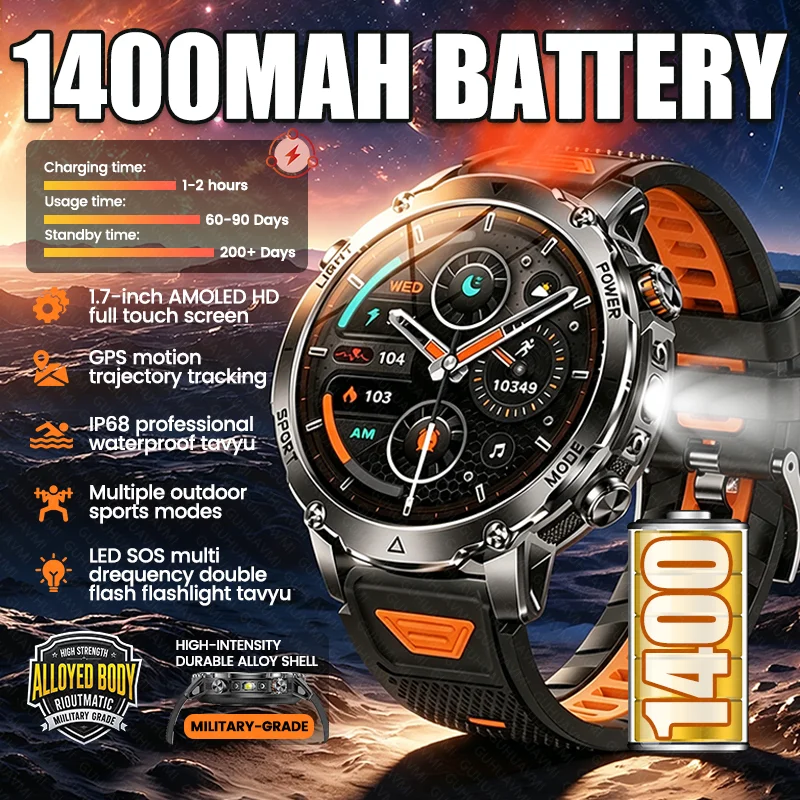 Gmt Dual Timezone Watch - 새로운 1400mAh 대용량 배터리 스마트워치 남성용