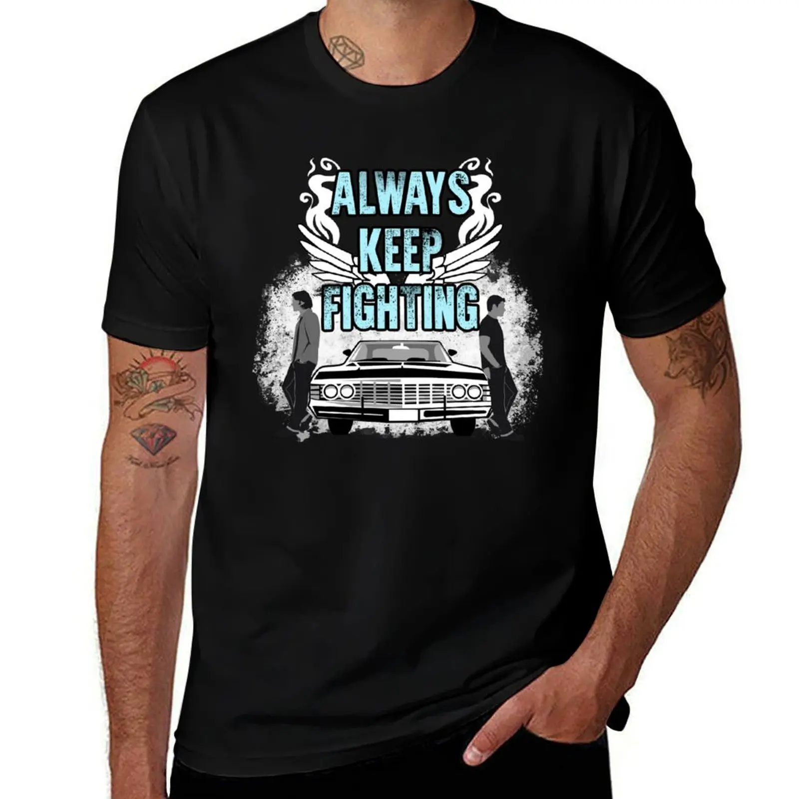 

Keep Fighting (3) T-Shirt man t shirt summer t shirt man plain cotton tshirt 100% T-Shirt
