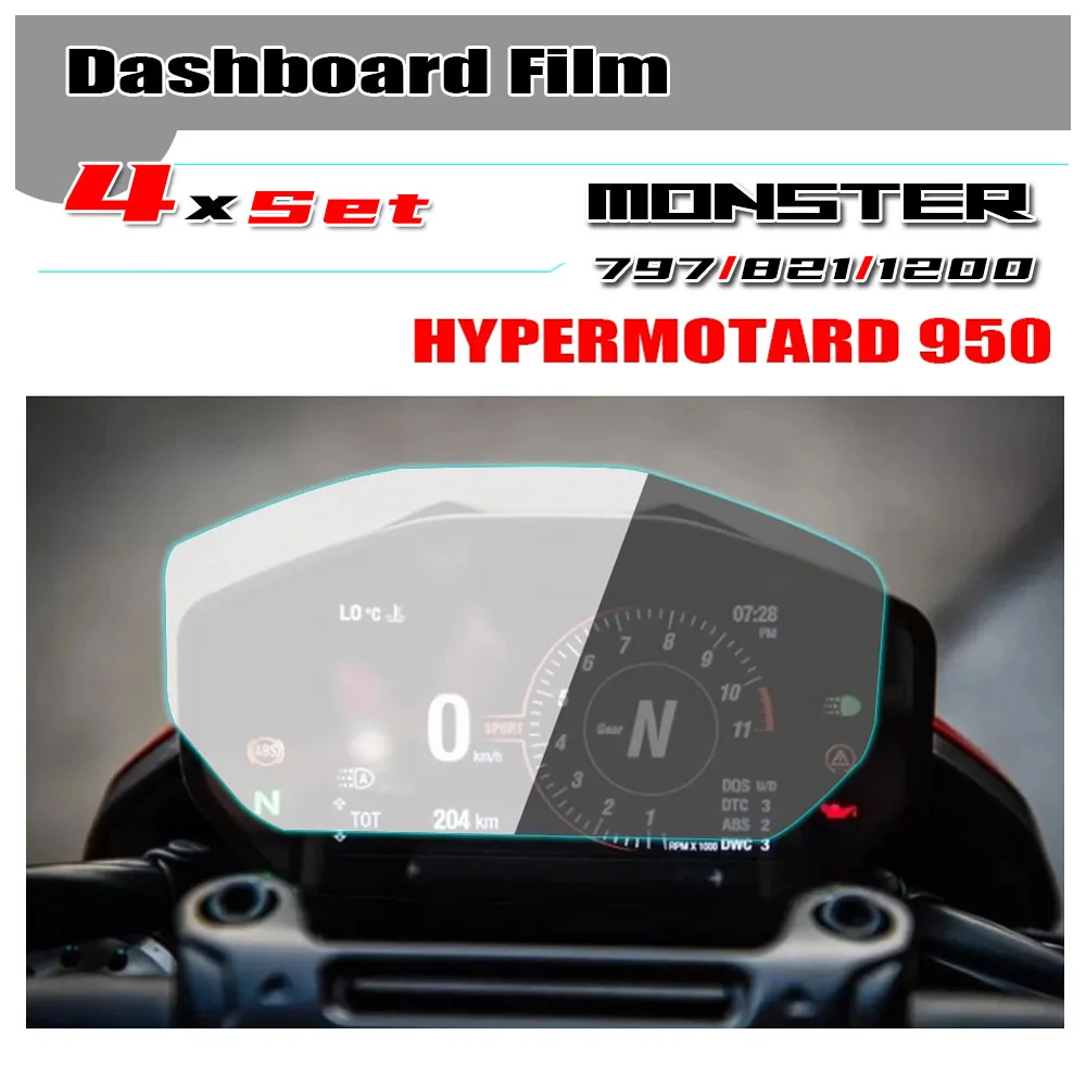 

For Ducati Monster 797/821/1200 2014-ON Hypermotard 950 2019 2020 2021 Motorcycle Cluster Scratch Protector Dashboard Film