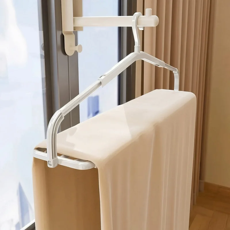 Retractable Clothes Hanger Windproof Clip Design Multi-function Drying Rack for Towel Quilt Sheet Space Saving  Organizer