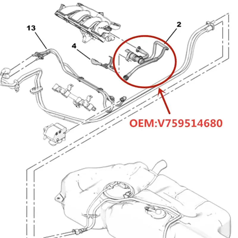 New-2X V759514680 Canister Solenoid Valve For 207CC 208 308SW CC 3008 408 RCZ Citroen C4L C5 DS3 4 1.6T