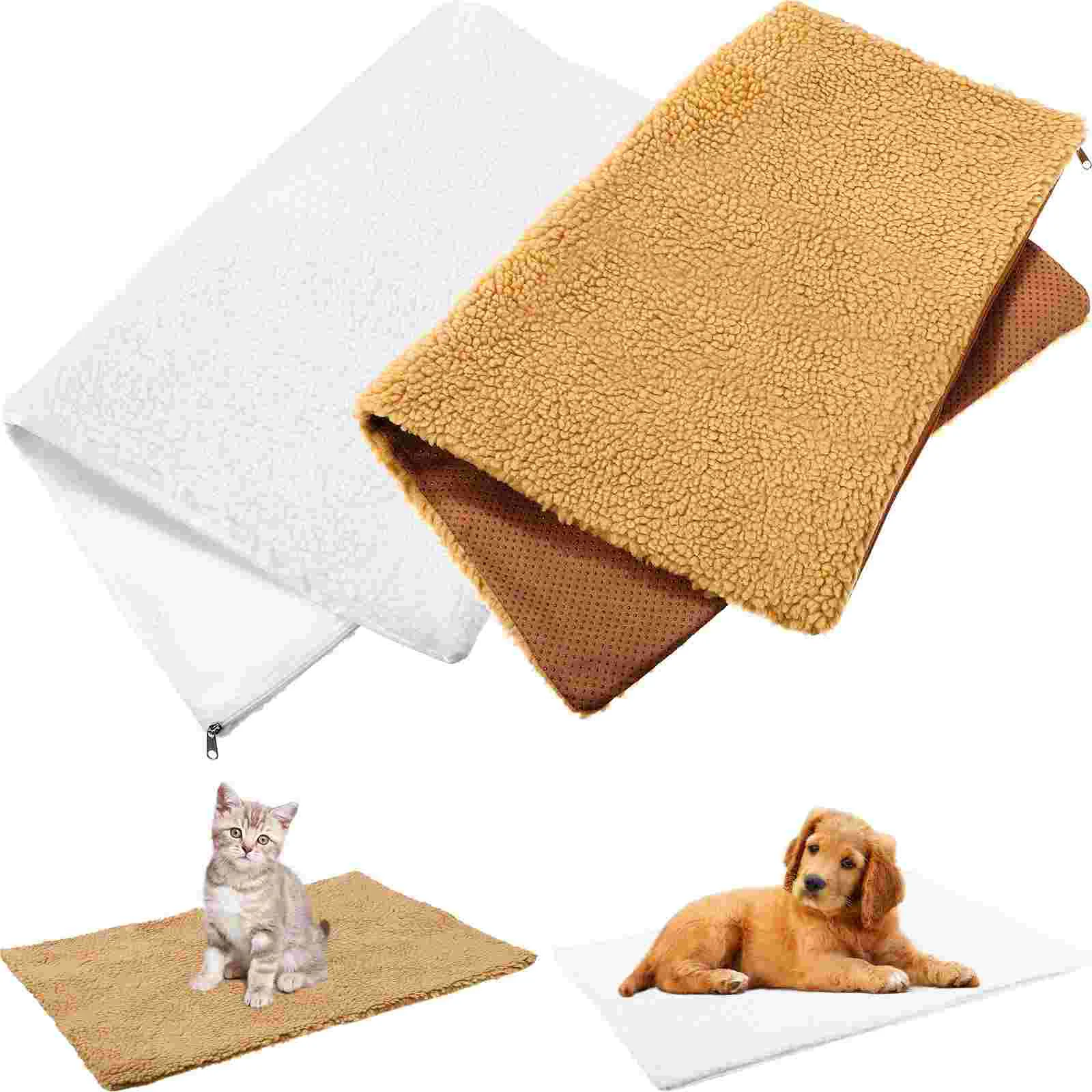 2 Pcs Dog Mats for Floors Cat Beds Indoor Cats Clearance Pet Self Heating Blanket