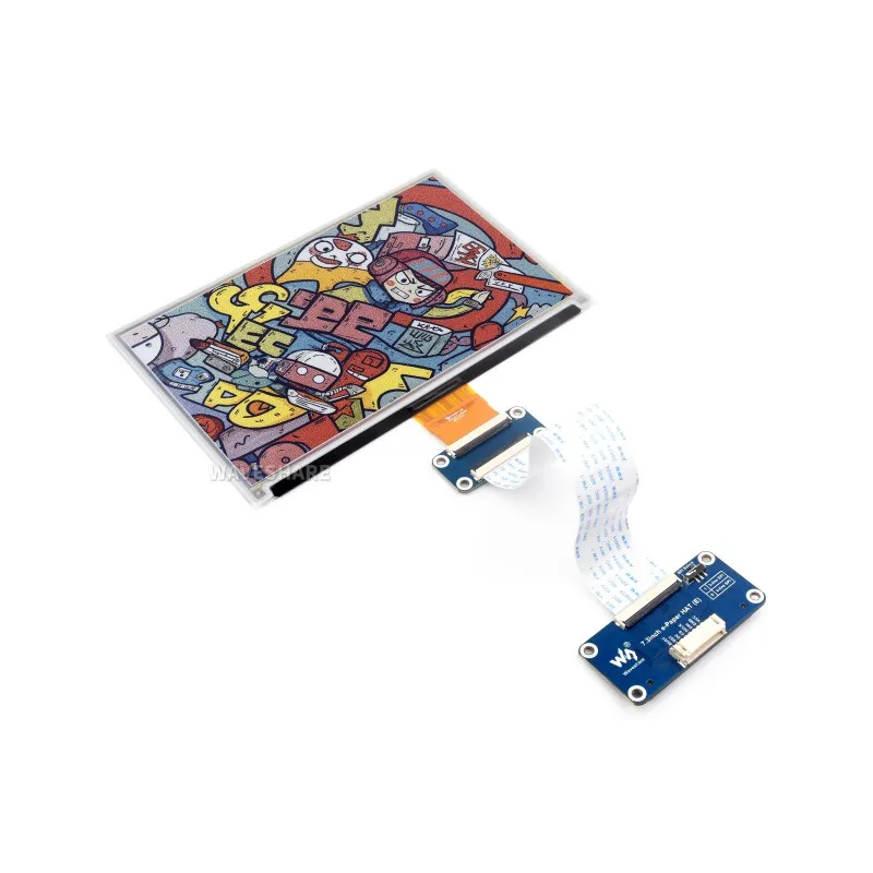 7.3inch E Ink Spectra 6 (E6) Full Color E-Paper Display, 800×480 Pixels, E-Ink Display, Low Power Consumption, SPI Communication