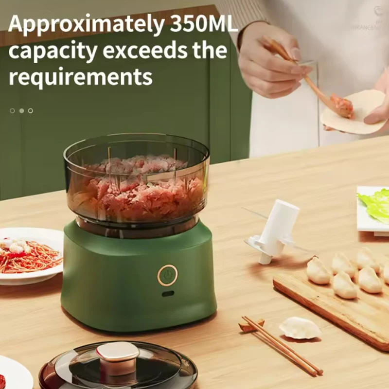 ミニワイヤレス電動ガーリックプレス、デュアルパーパス、USB充電式、キッチンフードシュレッダー、ミートグラインダー、野菜ピューレ