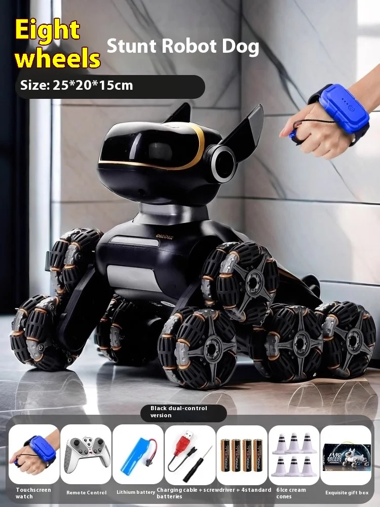 インテリジェントロボット犬、電動リモコンカー、男の子のおもちゃ、子供用車、8輪ジェスチャーセンシング、ペットの誕生日プレゼント