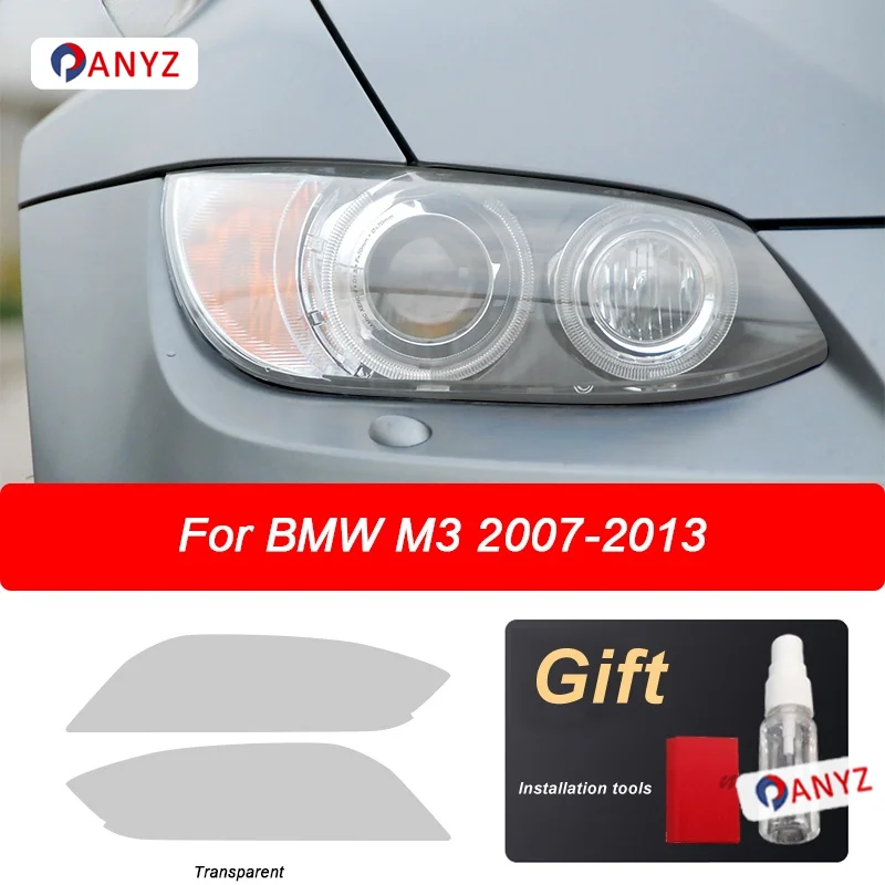 

2 Pcs Car Headlight Protective Film Transparent Smoked Black TPU Sticker For BMW M3 E90 E92 E93 2007-2013 GTS CRT Accessories
