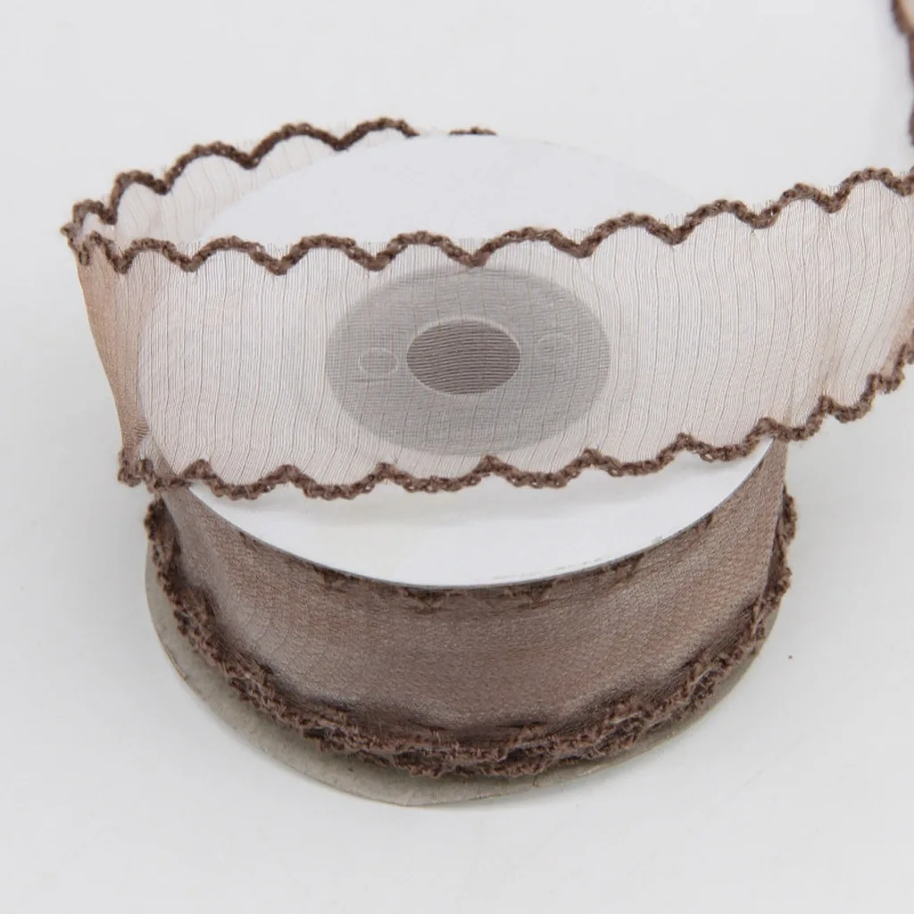 Schimmerndes Band, Boho-Band mit gewelltem Rand, Organzaband, schimmernd, für Heimdekoration, Haar-Accessoires, Herstellung von Kuchendekoration