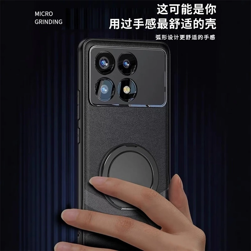 Magnetic Case For Xiaomi Poco F6 Pro Case Silicone Leather Protection Phone Back Cover POCO F6Pro 5G Redmi K70 Stylish Shell