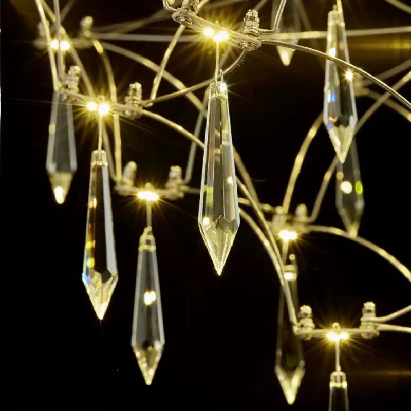 Cube lumineux étoiles partout dans le ciel, éclairage de luxe en cristal pour salon, salle à manger, chambre à coucher, Villa, bâtiment Duplex