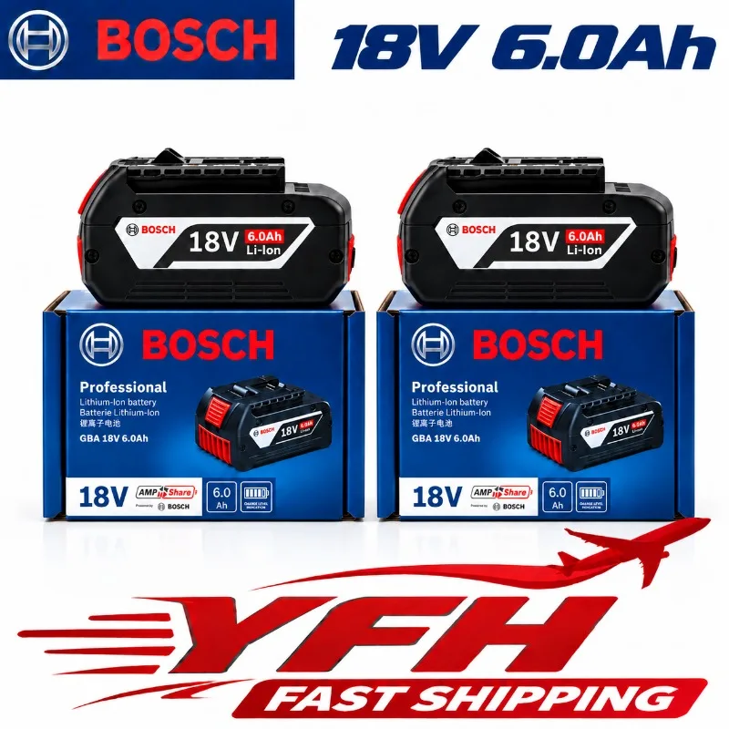 Original Bosch 18V 6.0Ah Battery, Wireless Professional Replacement Backup Battery for BAT618 GBA18V80 BoschCordless Power Tool