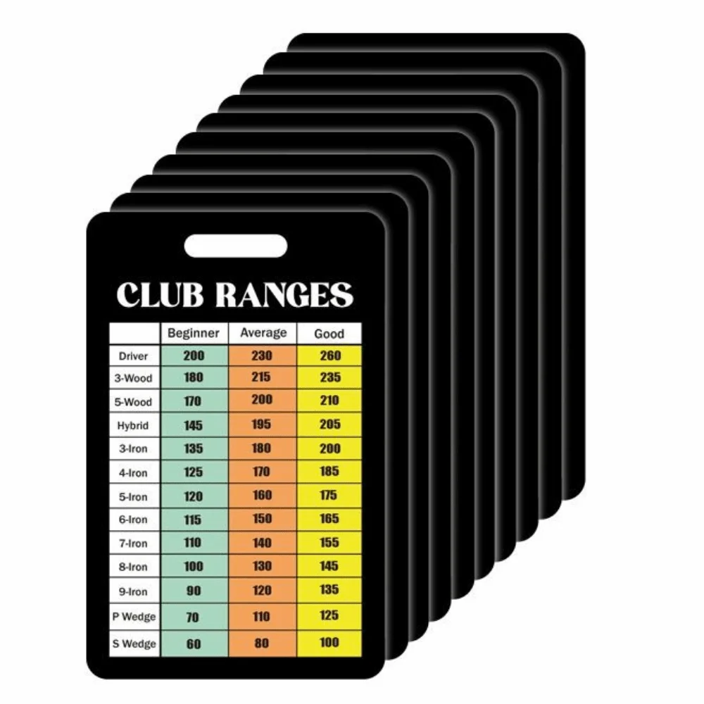 10 PCS 300g Coated Paper Golf Club Range Chart Color Printed DualSided Printed Golf Score Keeping Card Back Side Writable