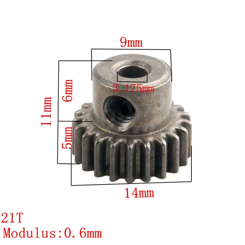 11181 Metalowa przekładnia silnikowa 21T Zębnik HSP 1/10 Części do EP RC Monster Truck Hobby Baja Amax 94111 BRONTOSAURUS