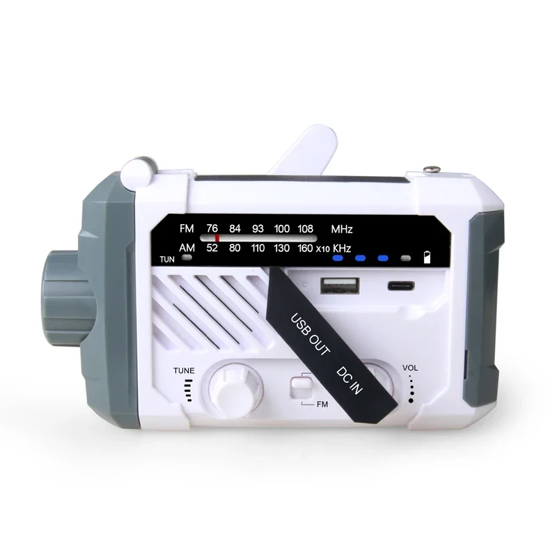 الجملة متعددة الوظائف الشمسية دينامو مصباح يدوي راديو المنزل اتجاهين تردد توقعات الطقس FM الفرقة راديو الإنترنت المحمولة