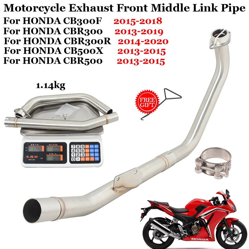 

Slip On For HONDA CBR300R CB300F CBR500 CBR 300R 500 CBR300 2013 - 2020 Years Motorcycle Exhaust Escape System Front Link Pipe