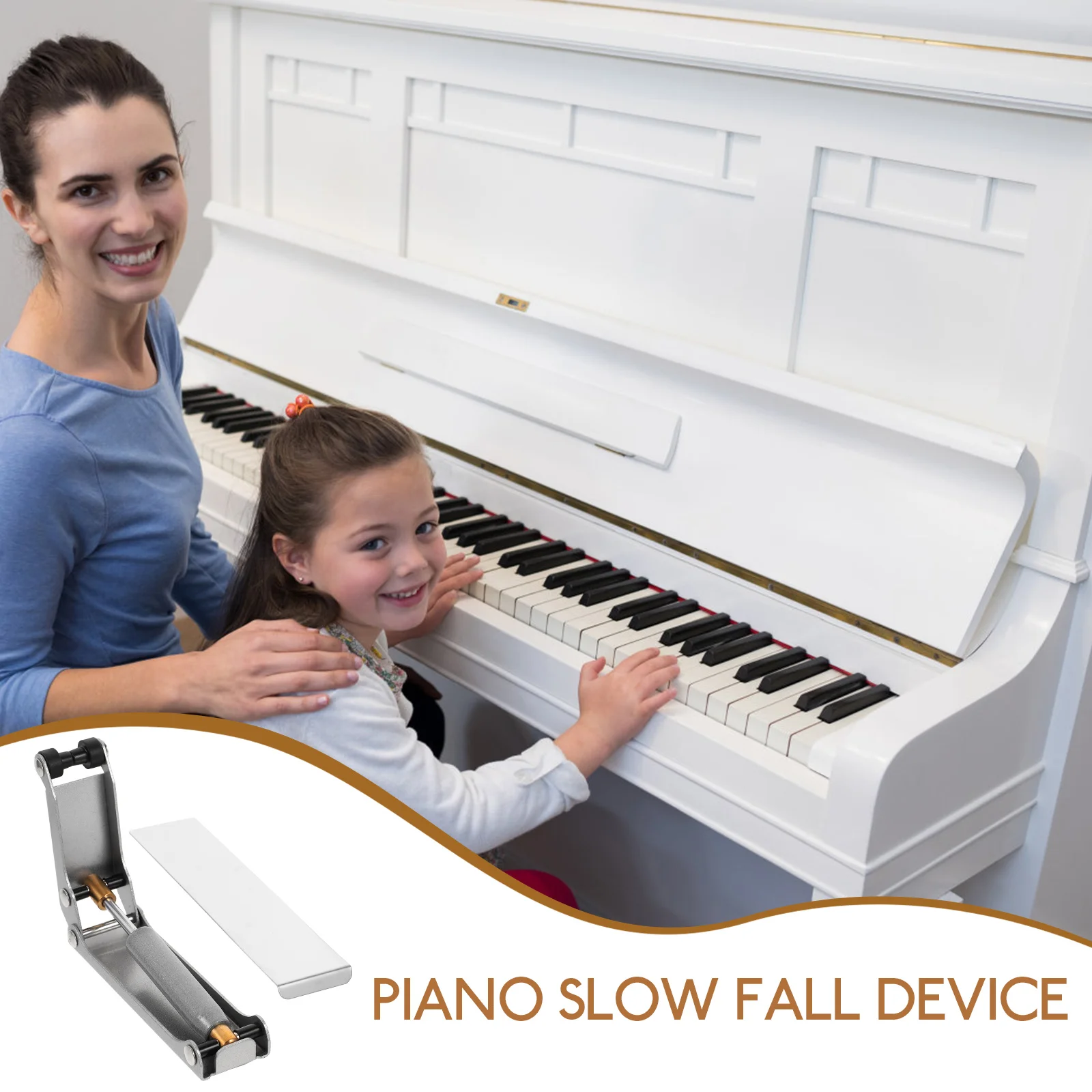 

Heavy Duty Piano Slow Closing Device Metal Buffer Keyboard Cover Protection Anti Pinch Accessory Durable Slow Fall Buffer Piano