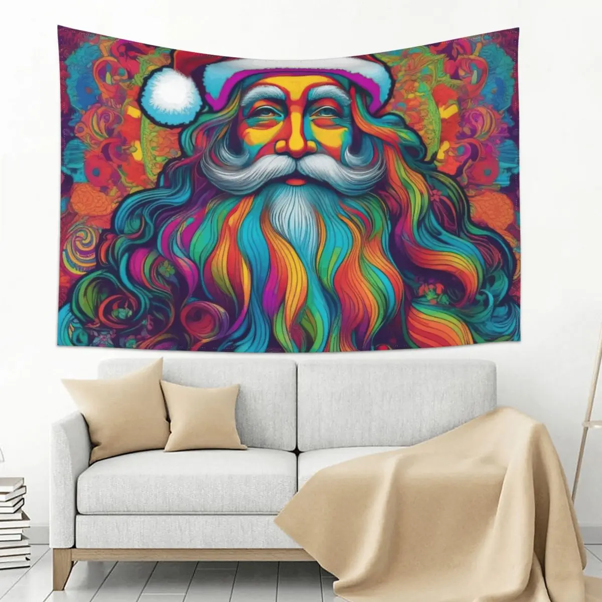 

Hippy Santa Claus 01 Tapestry Room Decoration Aesthetic Decor For Bedroom Room Decor For Girls Tapestry