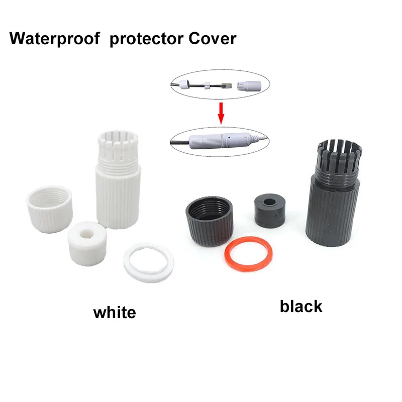 white black RJ45 Waterproof Connector Cap protector Cover For Outdoor Network for poe IP Camera Pigtail Cable IP camera A7