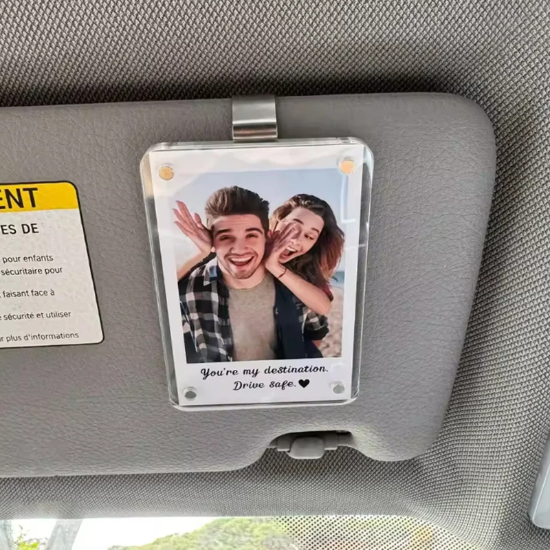 1/2/3Pcs Car Sun Visor Photo Frame Clip Interior Picture Holder Couple Memory Gift Decoration