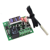 2Pcs W1209 Temperature Controller Module with Case LED Display Digital Thermostat Module with Waterproof Probe